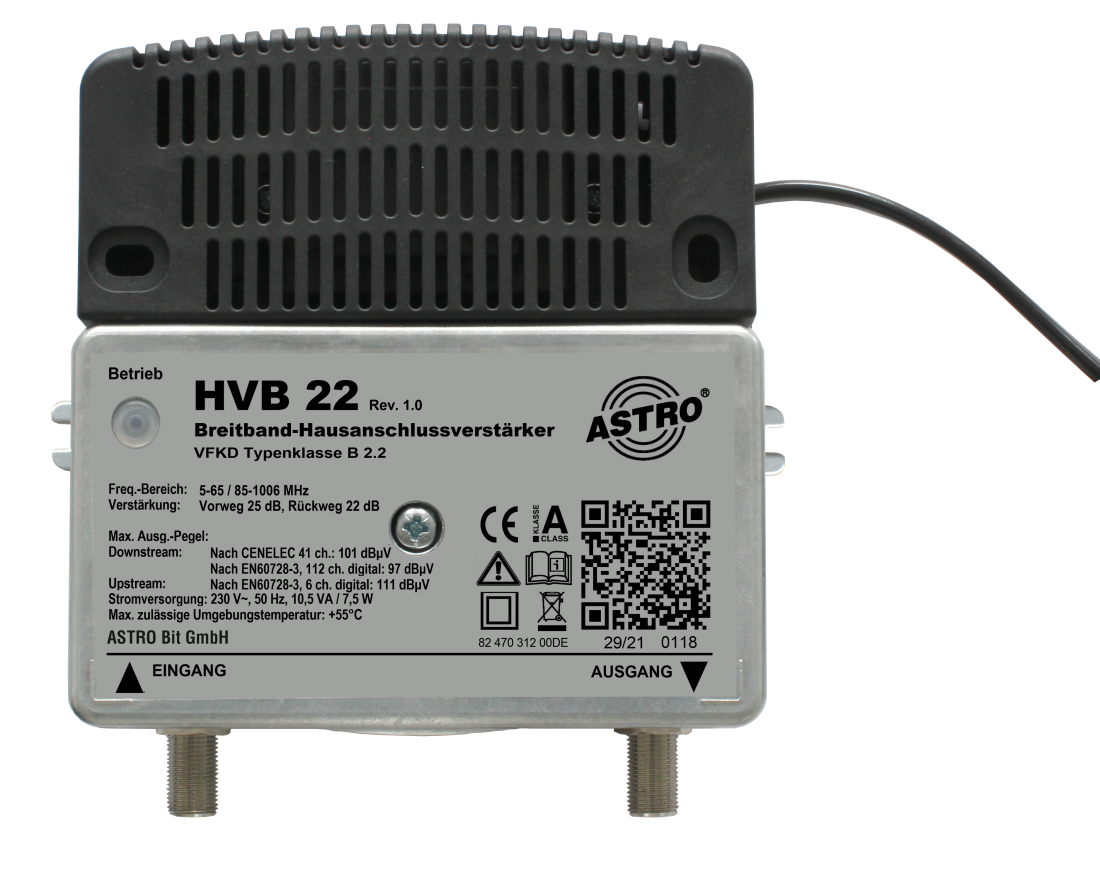 HVB 22, KDG B2.2 Verstärker 25dB, RW 19...22dB