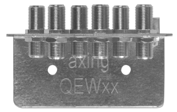 QEW 6-50 Erdungswinkelschiene 6-fach mit 6x Doppel-F-Buchse
