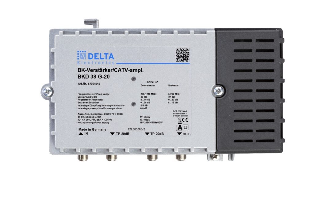 BKD 38G-20 Hausanschlussverstärker 1,2 GHz DS: 38dB US: 27,5dB, 204 MHz