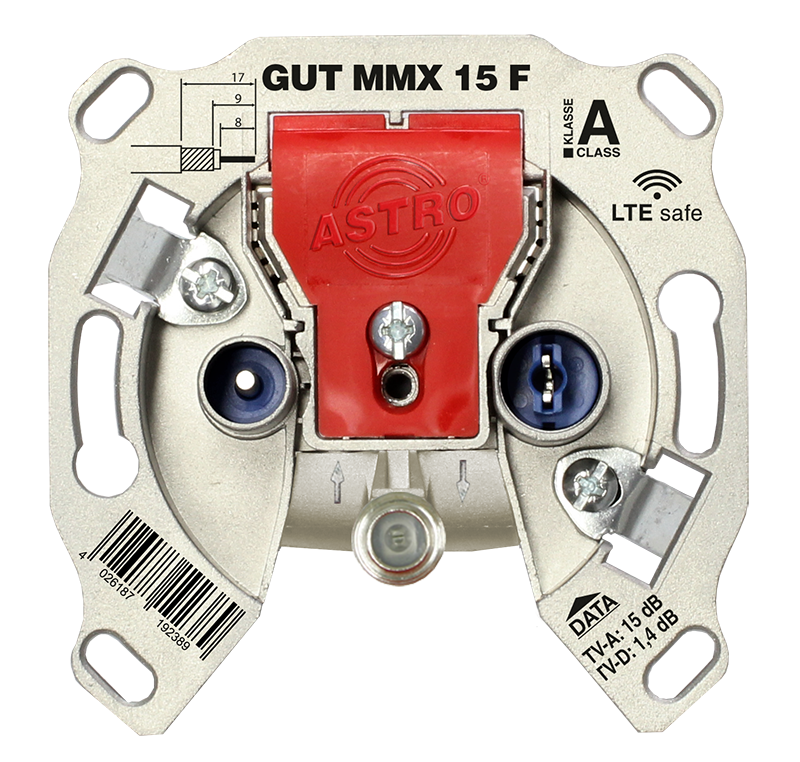 GUT MMX 15 F Modem-Durchgangsdose, 3 Port, 5-1218MHz