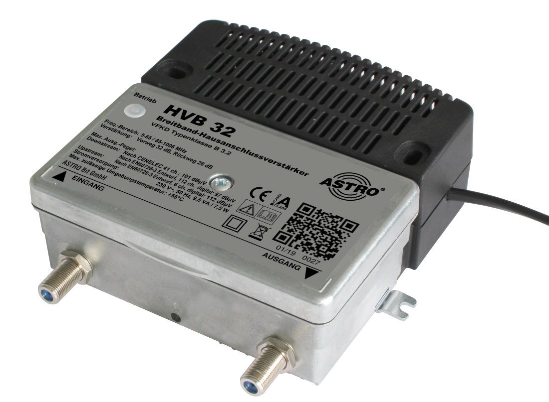 HVB 32, KDG B3.2 Verstärker 33dB, RW 24…27dB