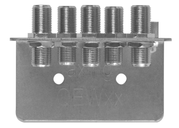 QEW 5-50 Erdungswinkelschiene 5-fach mit 5x Doppel-F-Buchse