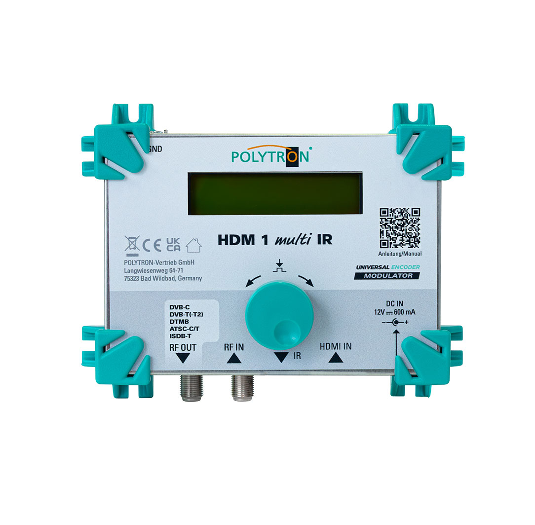 HDM 1 multi IR, HDMI-Modulator 1xHDMI in 1xDVB-C, DVB-T, DTMB oder ATSC, MER=38dB