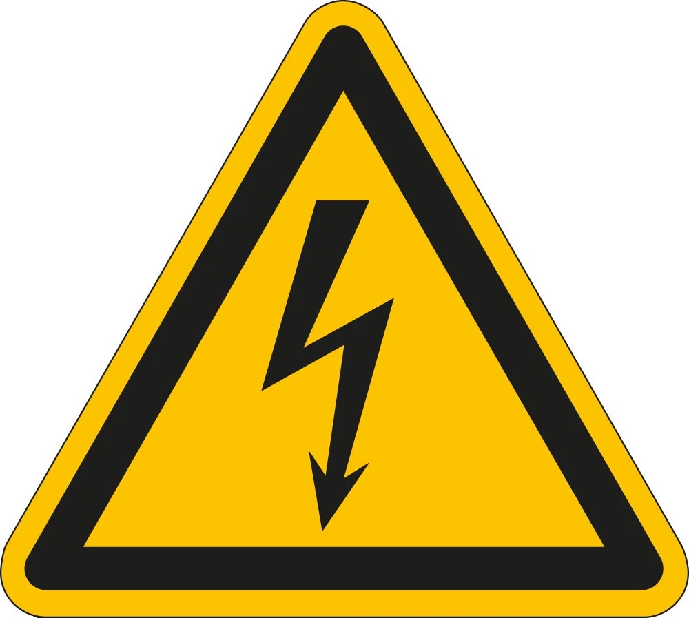 Warnschild Warnung vor elektrischer Spannung Stück ASR/ISO, Folie selbstklebend, 50mm, 1 Stück