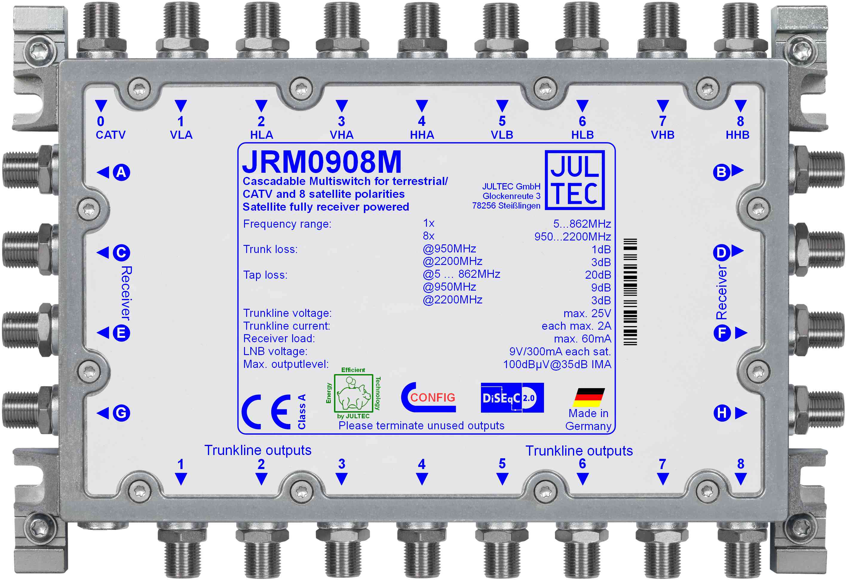 JRM0908M Multischalter 9x8, kaskadierbar, empfängergespeist