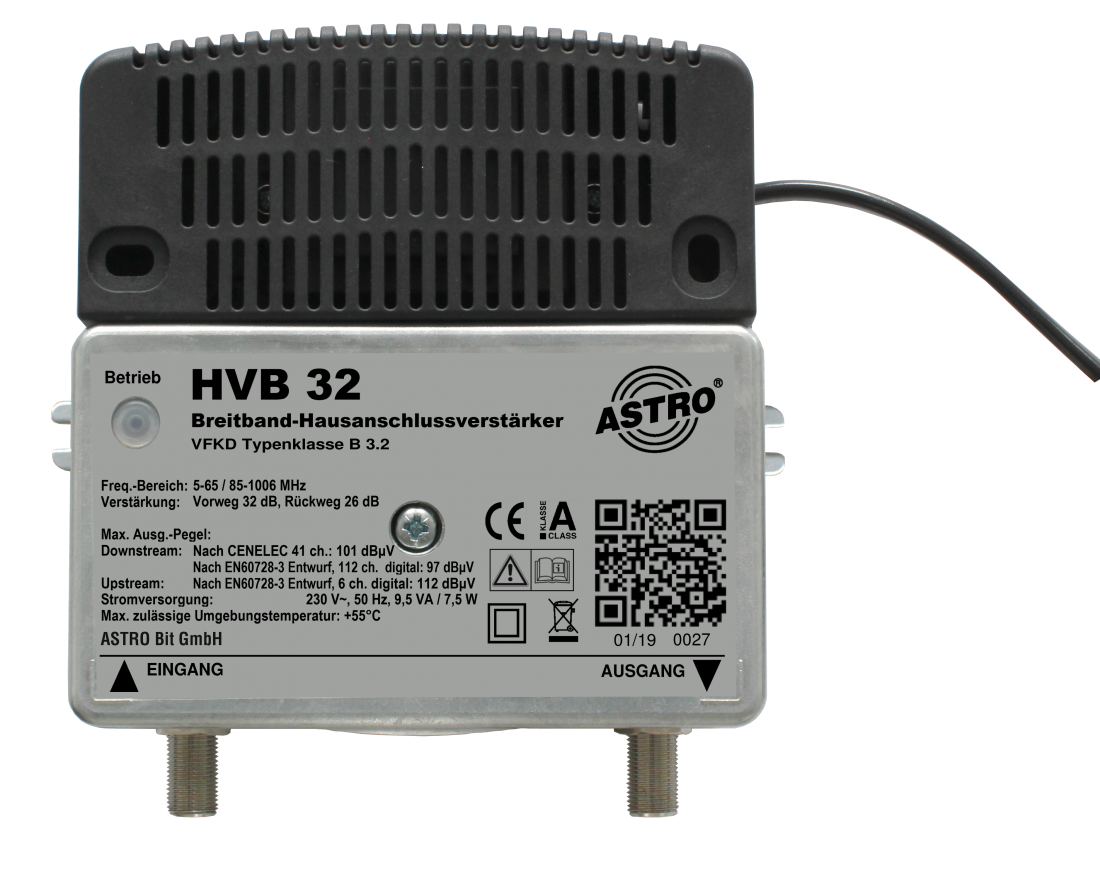 HVB 32, KDG B3.2 Verstärker 33dB, RW 24…27dB
