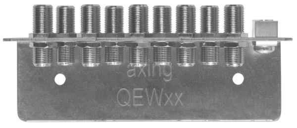 QEW 9-50 Erdungswinkelschiene 9-fach mit 9x Doppel-F-Buchse