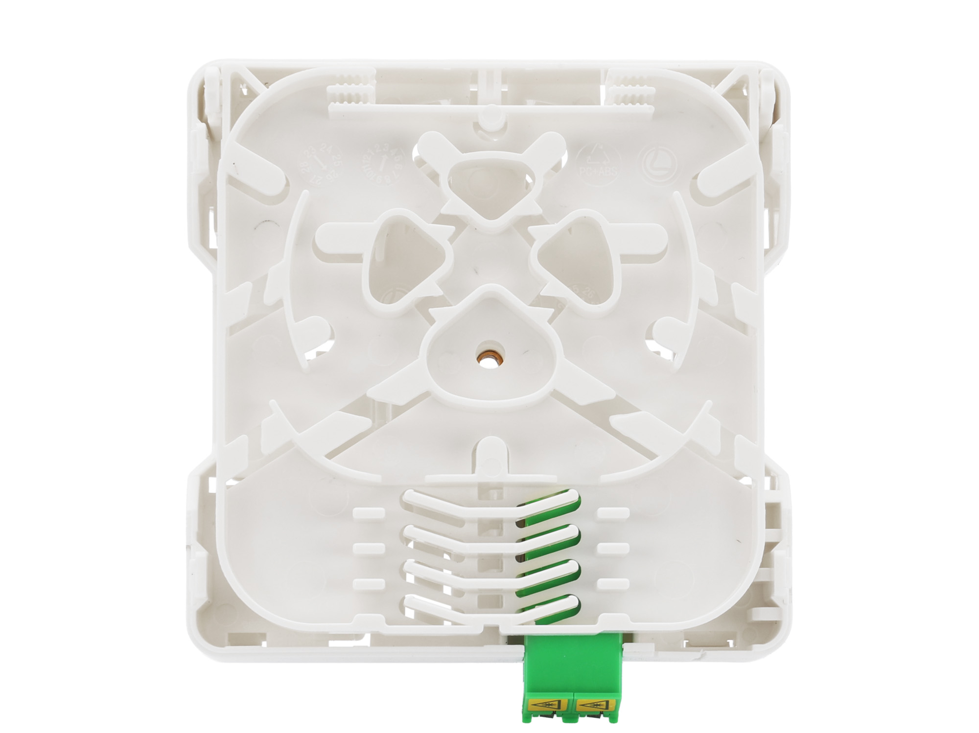 EWO-F10-LCA-1DX Gf-ADo mit 1x LC/APC-DX-Kupplung, ohne Pigtails