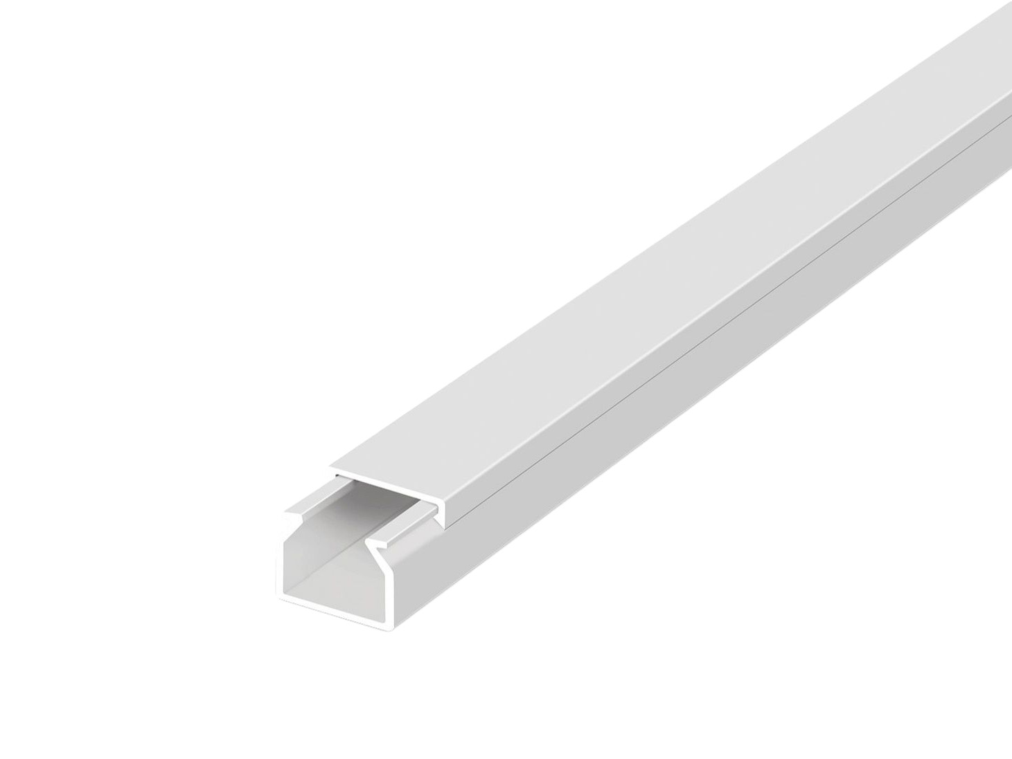 Kabelkanal selbstklebend 15x10 mm Weiß (VPE: 32m) PVC-Kanal, 1m lang, mit Klebeband & Bodenlochung