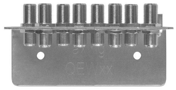 QEW 8-50 Erdungswinkelschiene 8-fach mit 8x Doppel-F-Buchse
