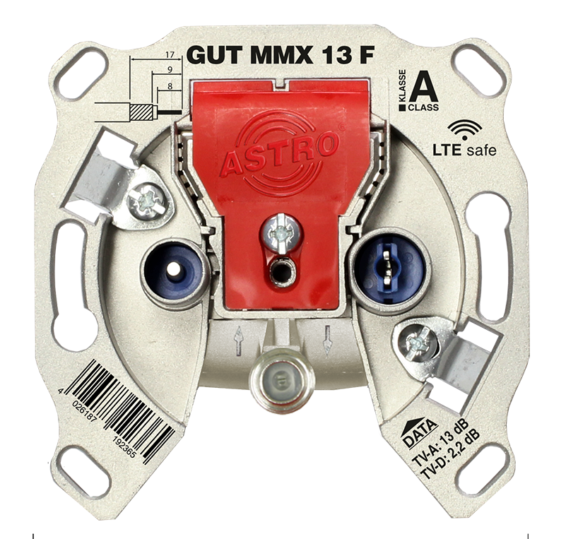 GUT MMX 13 F Modem-Durchgangsdose, 3 Port, 5-1218MHz