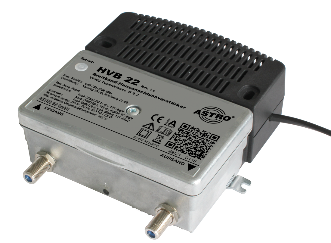 HVB 22, KDG B2.2 Verstärker 25dB, RW 19...22dB