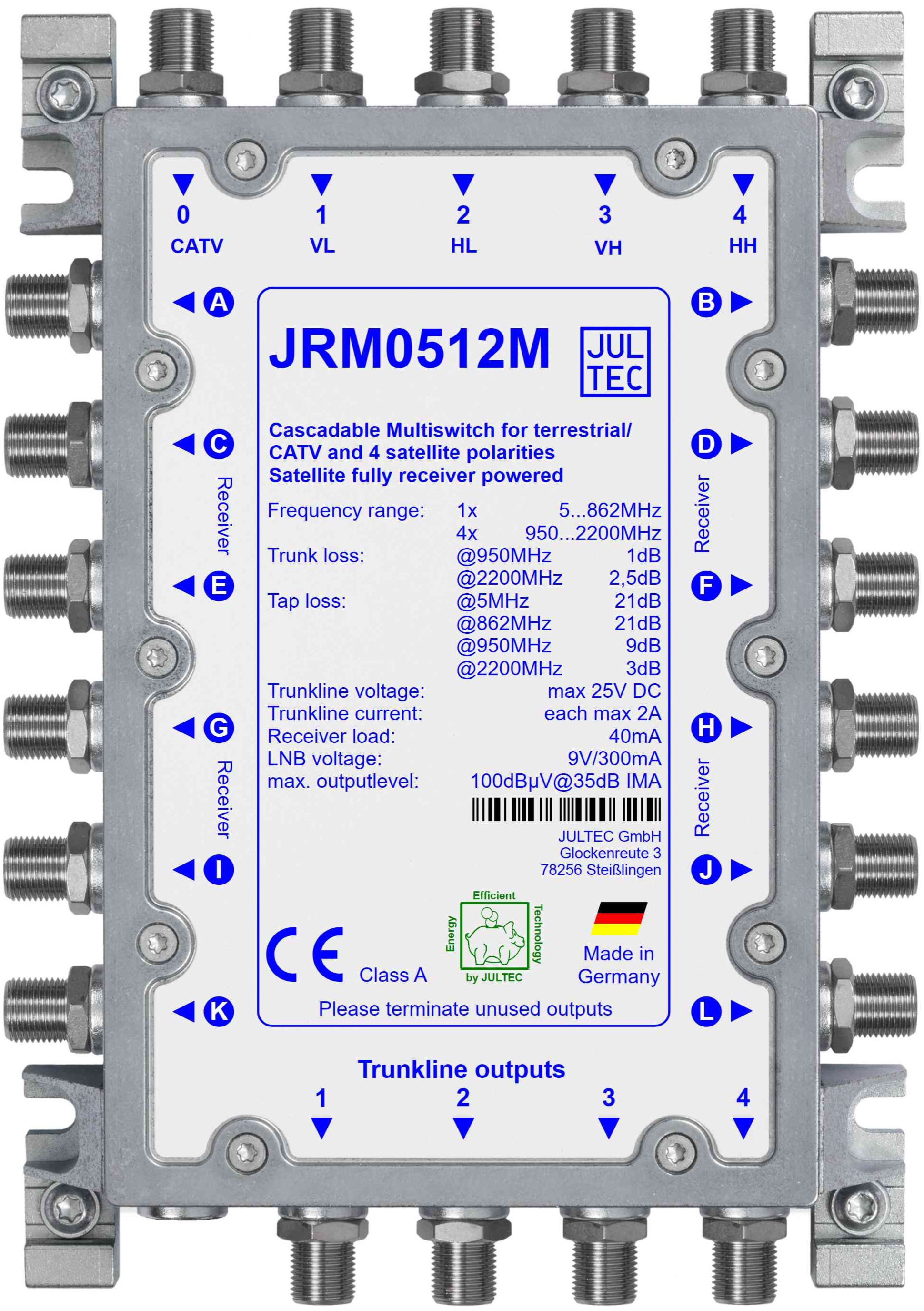 JRM0512M Multischalter 5x12, kaskadierbar,empfängergespeist