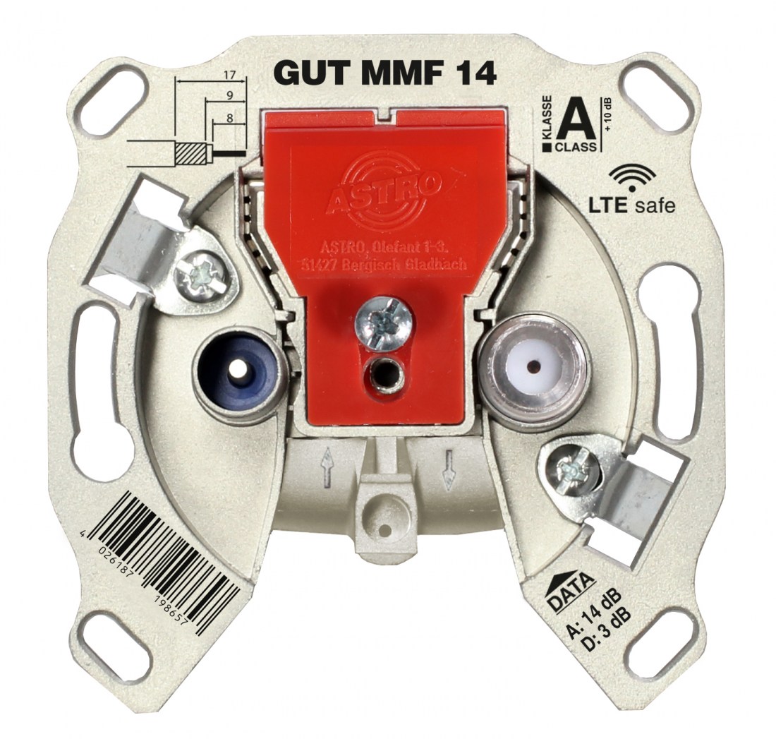 GUT MMF 14 Modem-Durchgangsdose, 2 Port, 5-1800MHz