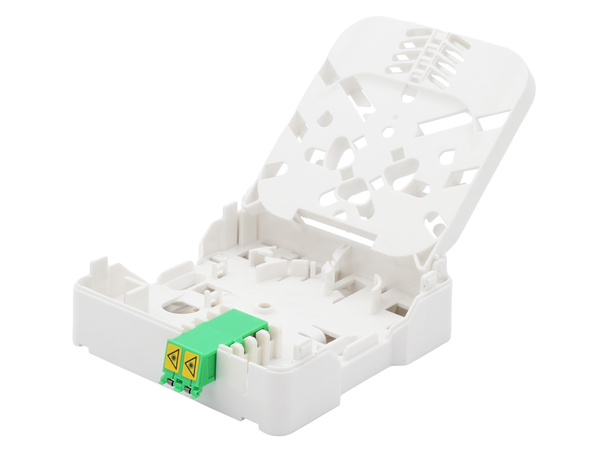 EWO-F10-LCA-1DX Gf-ADo mit 1x LC/APC-DX-Kupplung, ohne Pigtails