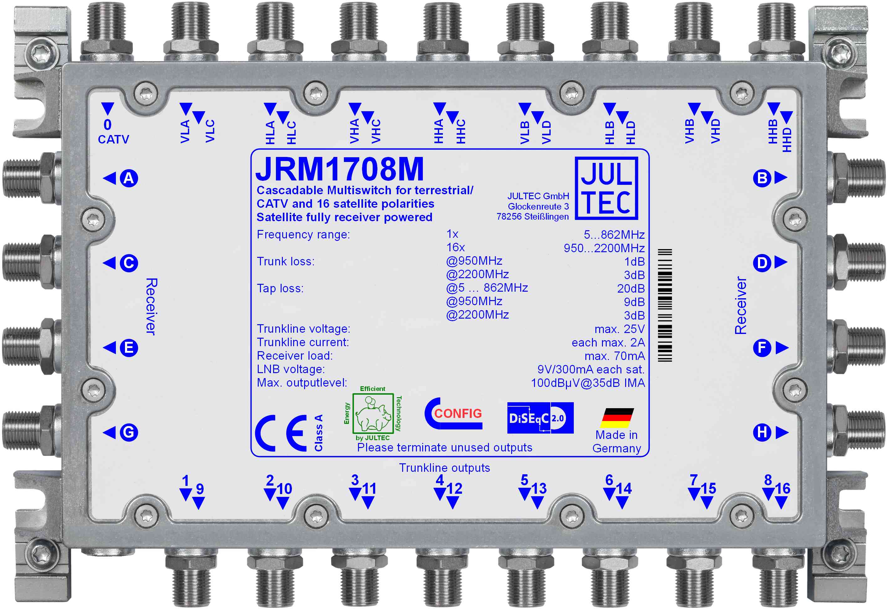 JRM1708M Multischalter 17x8, kaskadierbar,empfängergespeist