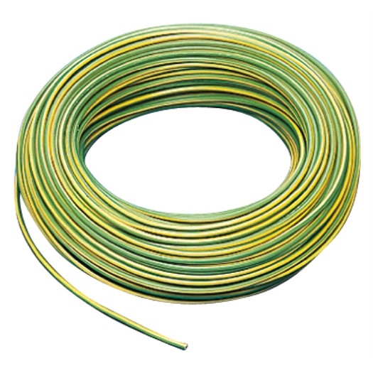 Erdungsleitung H07V-U 4,0mm² starr gn-ge 100m Ring, zzgl. Cu-Zuschlag