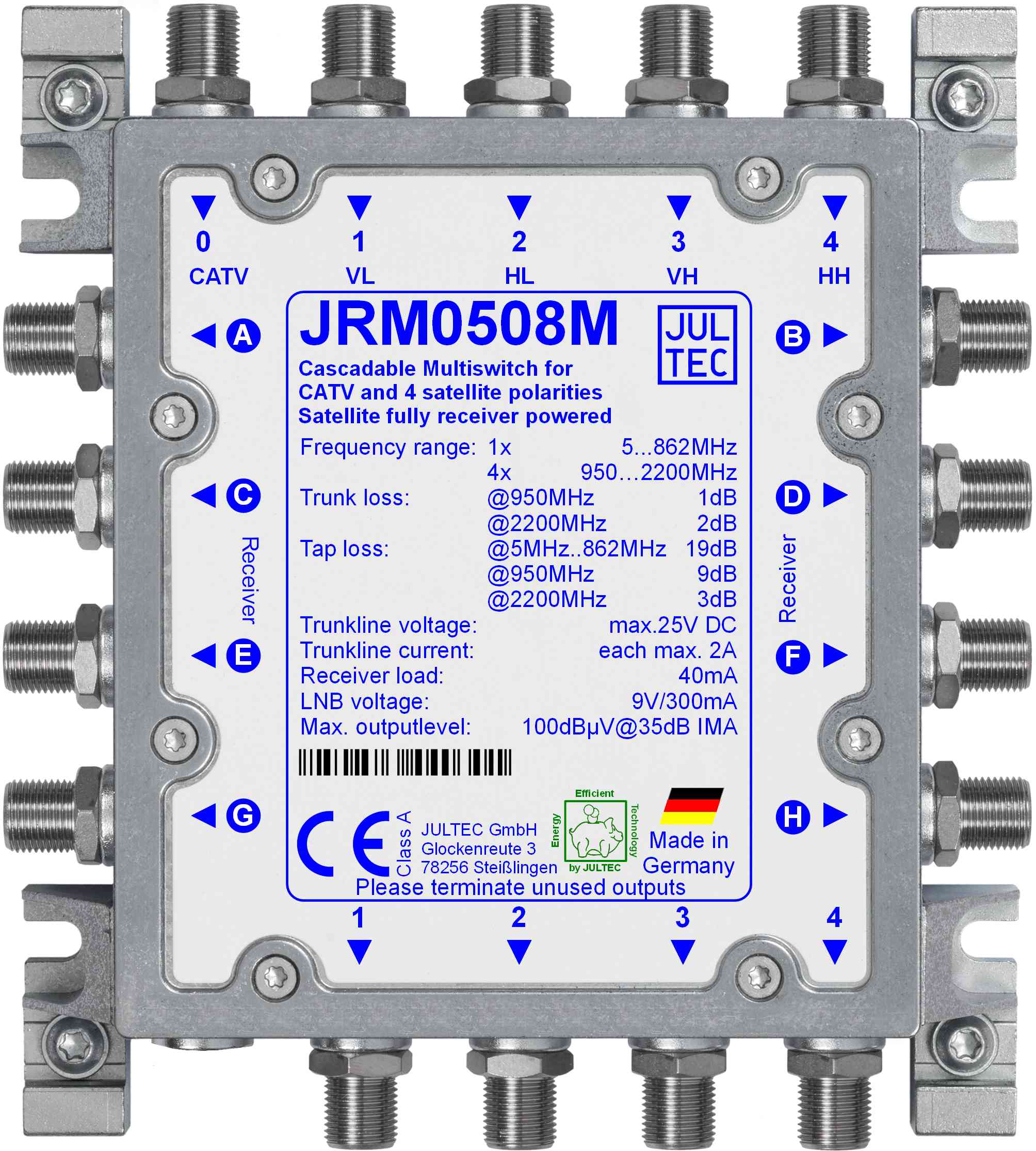 JRM0508M Multischalter 5x8, kaskadierbar, empfängergespeist