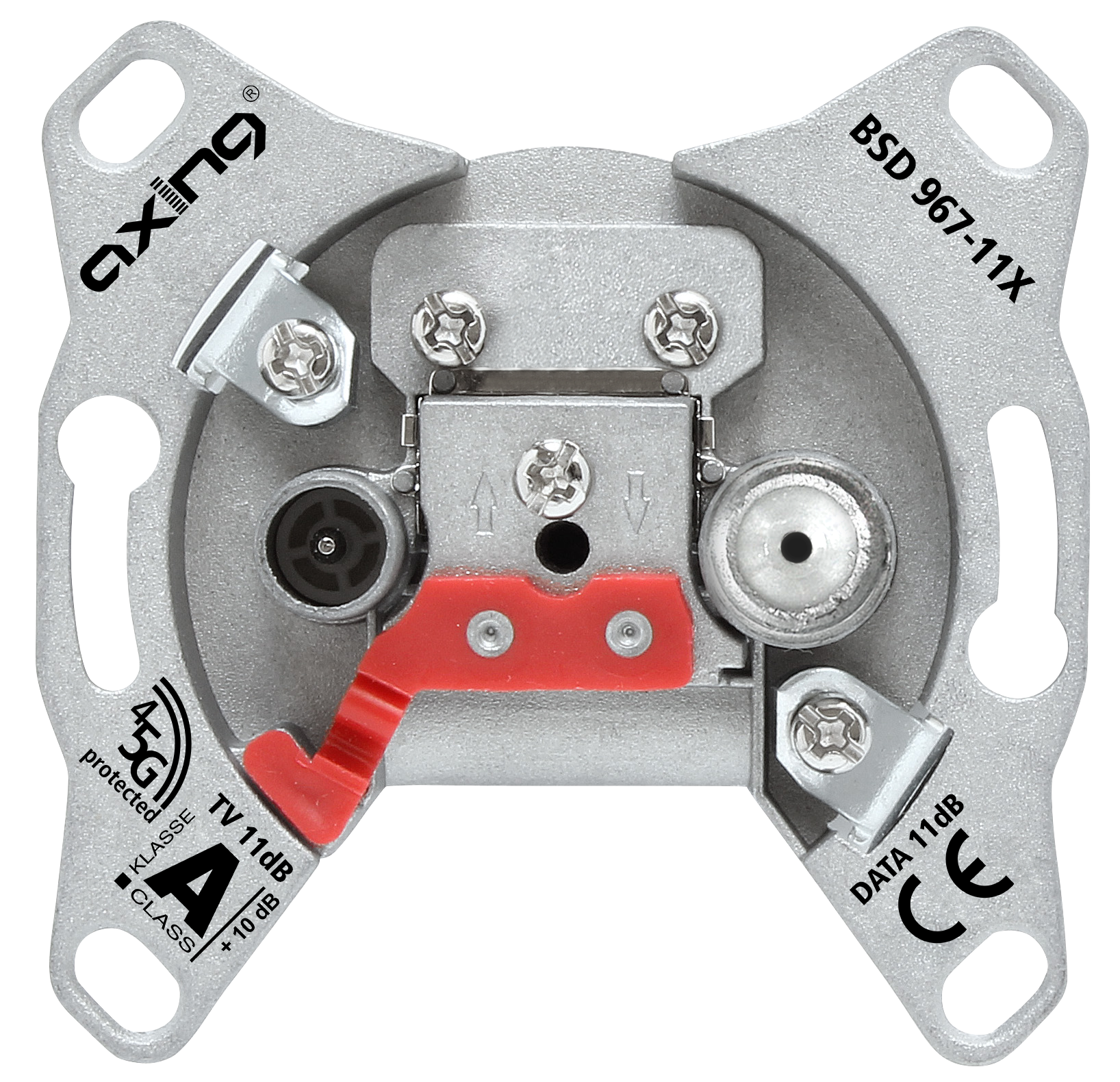 BSD 967-11X Multimedia-Durchgangsdose 11dB, 5-1.800MHz, 2-Port