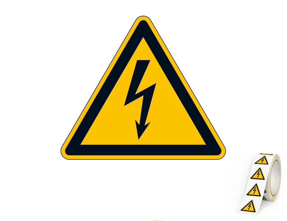 Warnschild Warnung vor elektrischer Spannung Rolle ASR/ISO, Folie selbstklebend, 50mm, 500er Rolle