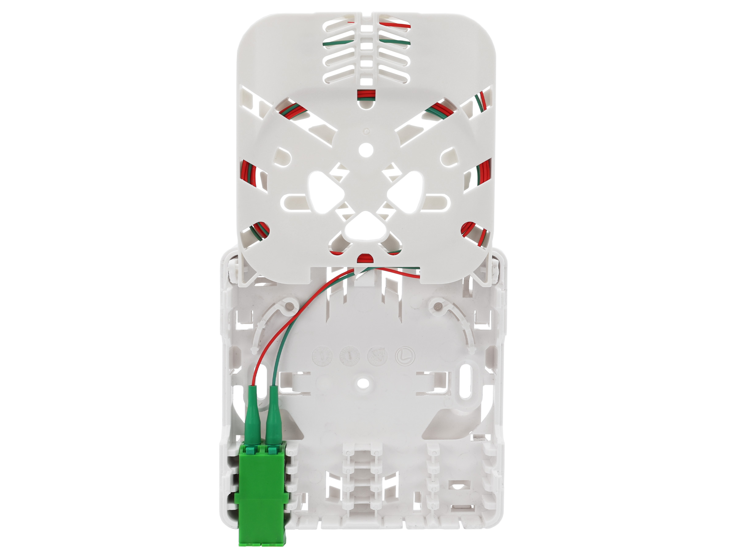 EWO-F20-LCA-1DX-2P Gf-ADo mit 1x LC/APC-DX-Kupplung und 2 Pigtail