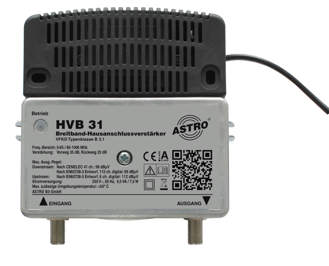 HVB 31, KDG B3.1 Verstärker 32dB, RW 22...25dB
