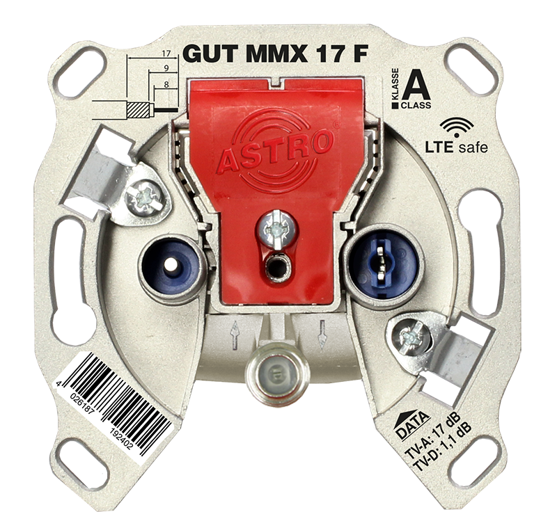 GUT MMX 17 F Modem-Durchgangsdose, 3 Port, 5-1218MHz
