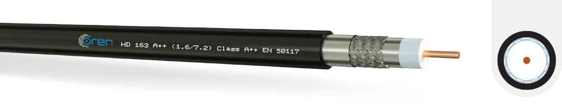 HD-163 PVC, 250m Trommel RG11-Koaxialkabel (1,63/7,2), schwarz
